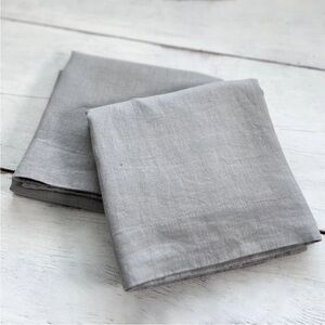 RARE 2 Restoration Hardware Stonewashed Belgian Flax Linen Standard Shams Gray
